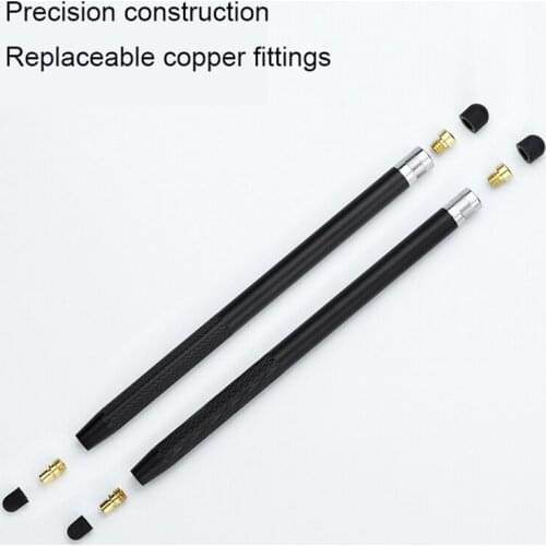2 in 1 Dual-silicone cap capacitive stylus pen Universal writting touch pen for phone with engraved designs