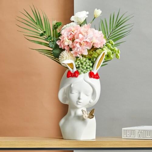 Nordic Vase Home Garden Decoration Creative Fashion Simple Face Flower Decoration Can Hold Water To Grow Flowers