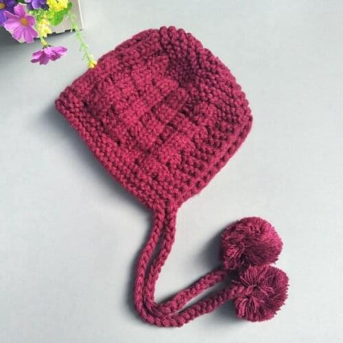 Baby Girls Crocheted Hat Toddler Knit Hat With Earflaps Winter Warm Hat For Boys Girls Baby Children knitted cap H043