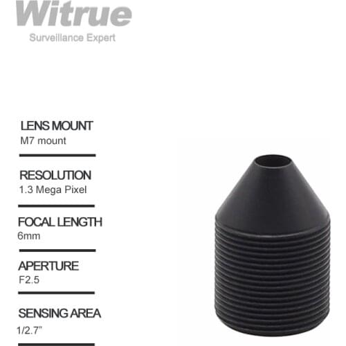 Witrue Pinhole Lens M7 X P0.35 Mount 1.3 Megapixel 6mm 1/2.7" F2.5 for Mini Camera CCTV Security Cameras