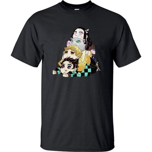 Demon Slayer Tanjirou Cute T-shirts Men Japan Anime Harajuku T Shirts Tshirt Men Nezuko Cotton Streetwear Inosuke Tee Shirt