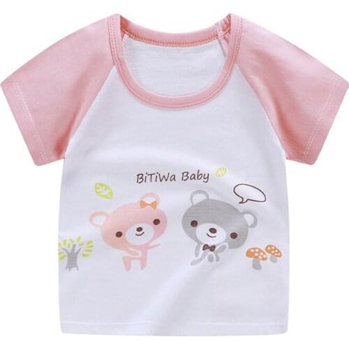 ZWF1045 Summer T-Shirt Boys Character Pattern Tops Tees Kids Good Quality Cotton 2021 Fashion Summer T Shirt Children Clothes