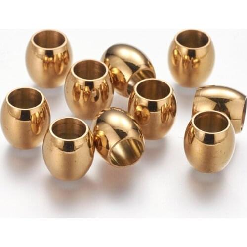 10pcs 10x10mm Smooth 304 Stainless Steel Beads With 6.5mm Hole for DIY jewelry making necklace bracelet accessories F60