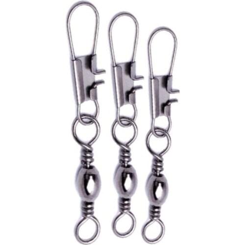 10pcs Swivels Interlock Snap Fishing Lure Tackles Gear Accessories Connector Copper Swivels Pin Bearing Rolling Solid Fish Tool