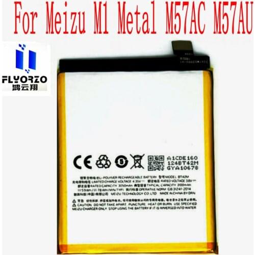 100% Brand new High Quality 3100mAh BT42M Battery For Meizu M1 Metal M57AC M57AU Mobile Phone