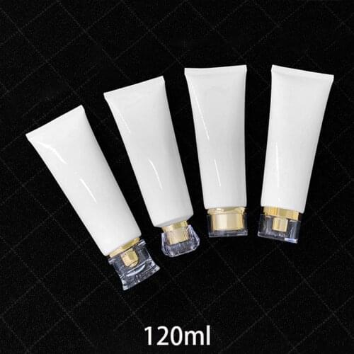 120ml Empty White Cosmetic Container 120g Squeeze Bottle Handmade Lotion Body Cream Packaging 4oz Plastic Tube 10pcs