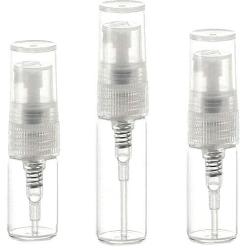 5pcs 2ml 3ml 5ml Mini Portable Glass Spray Bottle Empty Perfume Glass Bottles Refillable Perfume Atomizer Travel Accessories