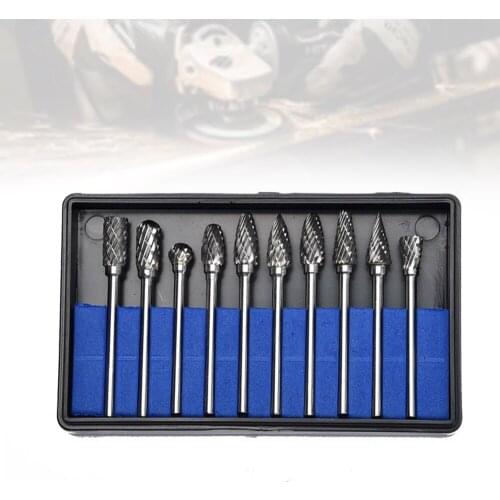 6mm Tungsten Steel Carbide Burr Cutter Rotary Tool Burr Double Diamond Cut Rotary Polishing Tools 10pcs Carbide Rotary Burrs
