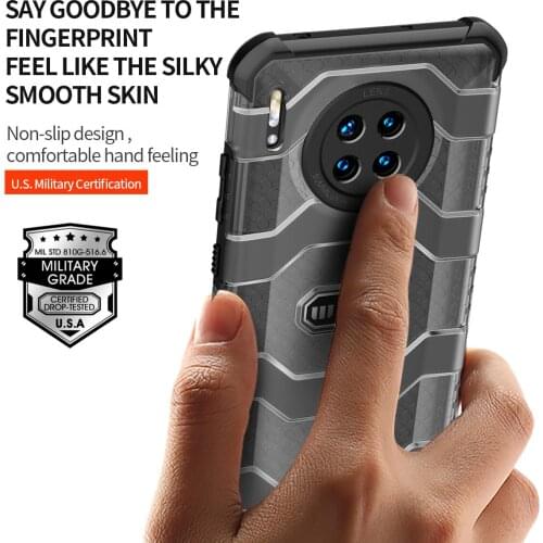 Huawei Mate30 Case Wlons Military Explorer Anti Falling Certification Case for Huawei Mate 30 5G Full-Body Rugged Shield Cover