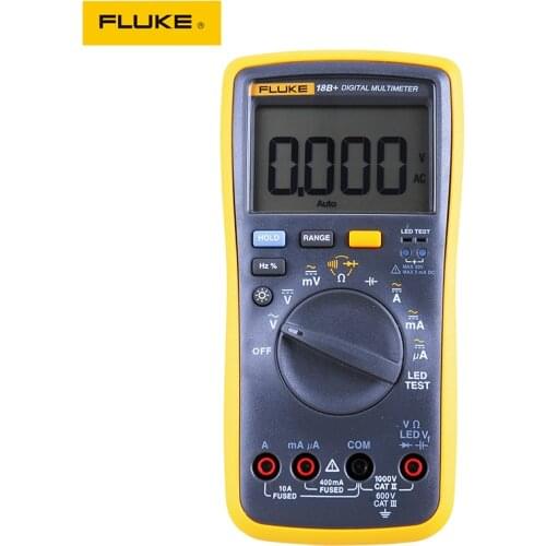 Latest Fluke 18B+ Plus AC DC Voltage Current Digital Multimeter DMM with LED