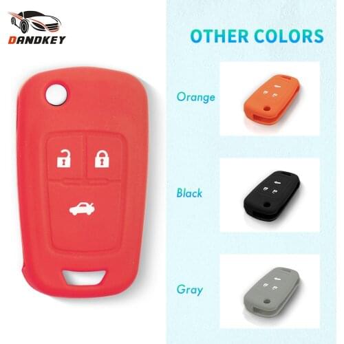 Dandkey 10pcs Car Key Silicone Protect Cover 3 Button for Chevrolet Cruze 2009-2014 Sedan Hatchback Flip Folding Key Rubber