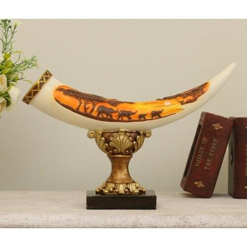 Resin simulation ivory decoration living room bedroom home study wine cabinet office creative elephant decoration gift