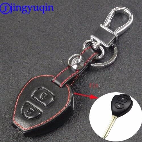 Jingyuqin Remote Car Key Leather Case Cover For Toyota Corolla Rav4 Yaris Avensis Prado Car Key Wallet Car Styling 2 Buttons