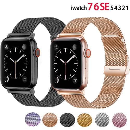 Milanese Watchband for Apple Watch 38mm 42mm 44mm 40mm Stainless Steel Women Men Bracelet Band Strap for iWatch 3 4 5 6 SE