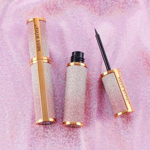 MISS ROSE 7ml Sparkly Waterproof Quick Dry Non Smudge Liquid Eyeliner Cosmetics Black Eyeliner Eye Pencil Makeup