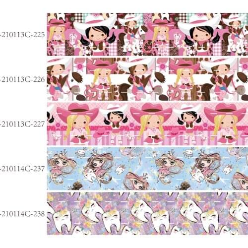 50 yards/lot) Hot sale 2" 50mm litter girl printed character ribbon