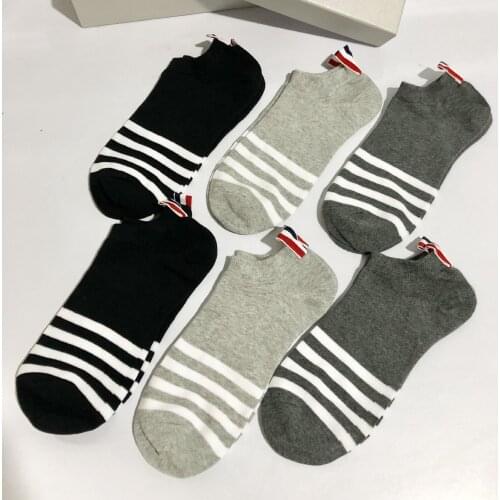 2021 Fashion Socks HipHop Men Women Cotton Striped Boat Socks Mix 6 Pairs Happy Socks No Show Casual Sports Socks dames sokken