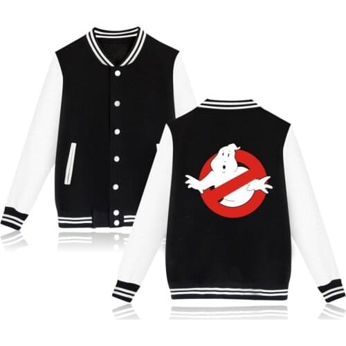 Wintet Mens Bomber Jackets 2019 Movie Ghostbusters Baseball Jacket Outerwear Ghost Busters Men Hoodies Sweatshirts Cosplay Anime