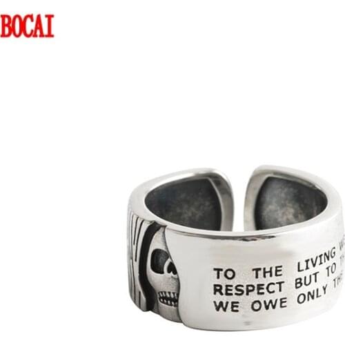 New s925 sterling silver ring girls open skull fashion silver ring