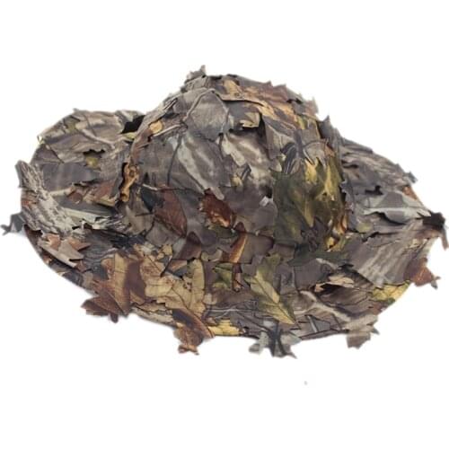 H9ED Fedora in Camouflage Color with Wide Brim Flat Top with Precurved Brim Decorated with Corrupt Maple Leaves