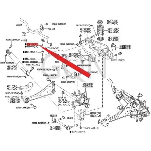 Right rear stabilizer bar connecting rod assembly 2013-Toy ota HAR RIE RRA V4 rear stabilizer bar head assembly