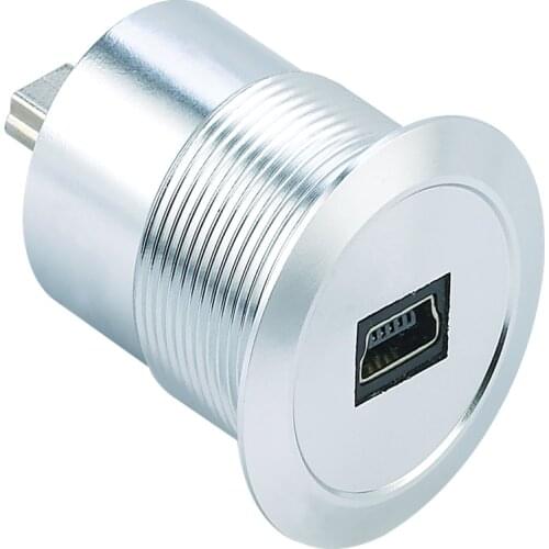 22mm MINI USB Panel mount socket (MINI USB2.0 Female change to male )