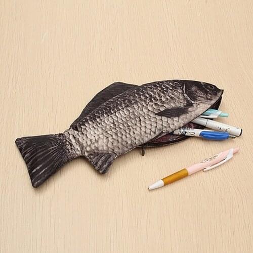 Realistic Fish Shape Pencil Case Carp Creative School Supplies Pencil Bag Estojo Escolar Stationery Pencil Case for School