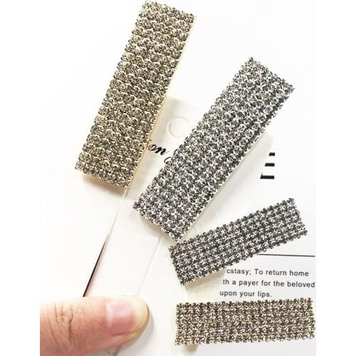Vintage Luxurious Hairclip Full Drill Rhinestones Hair Clip for Women Geometric Hair Barrette Girls Hair Clips Hair Accessories