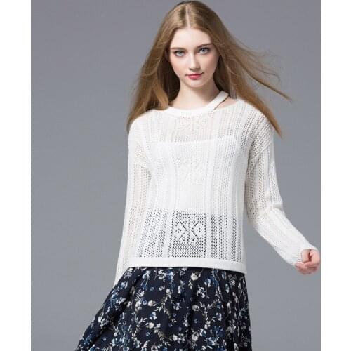 Wool sweater knitted sweaters womens tops and blouses turtleneck plus size fashion 2019 spring autumn white loose hollow thin