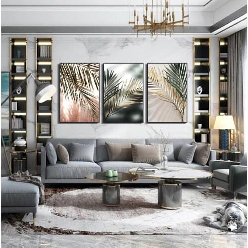 Modern Fresh Poster Home Decor Wall Art Green Plant Leaf Picture Canvas Painting Nordic Minimalist Print for Dormitory Design