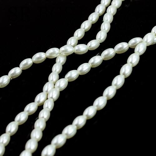 Free shipping 5 Strands 5x7mm Olivary Rice Shape Glass Jewelry Making DIY Wholesale Beads 15inch