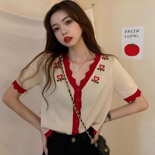 Cropped Cardigans Women Knitted Crop Sweater Top Casual Short Cardigan Female Korean Style Cute Knit Sweaters Vintage Tops