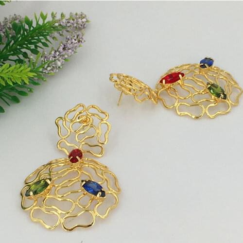 Yuminglai Fashion Luxury Dubai Jewelry Big Starfish and Seashells Quality Earrings FHK10882