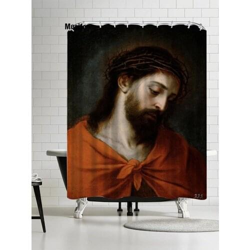 Musife Custom High Quality Jesus Christ Shower Curtain Waterproof Bathroom Polyester Fabric Bathroom Curtain