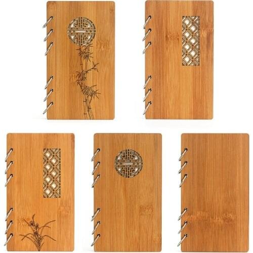 A6 Refillable Hollow Wood Cover Journal Handbook for Gift Orchid/Ruyi Hollow Wood Cover Personal Diary Journal Handbook