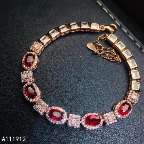 KJJEAXCMY fine jewelry natural Ruby 925 sterling silver new gemstone women hand bracelet support test luxury