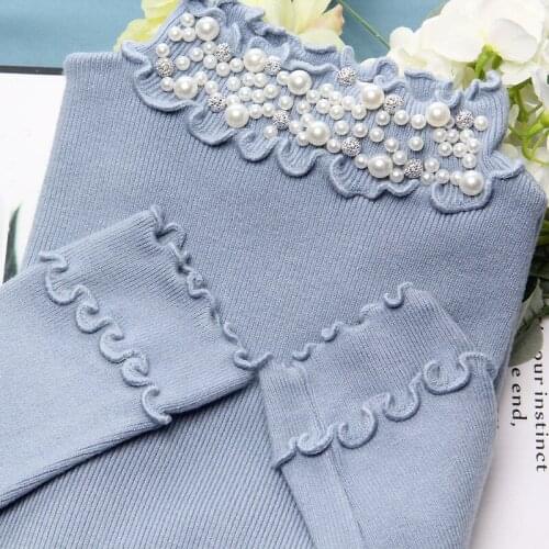 2021 New Autumn Winter Knit Sweater Women Knitted Pullover Sweater Long Sleeve Beading Sweaters Slim Jumper Soft Warm Pull Femme