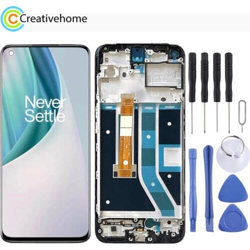 LCD Screen and Digitizer Full Assembly with Frame for OnePlus Nord N100 BE2013