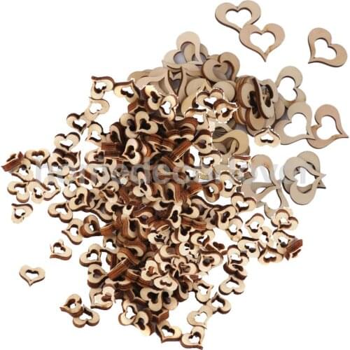 150x Wooden Blank Hollow Heart Embellishments for Wedding Decoration DIY Crafts 10/30mm