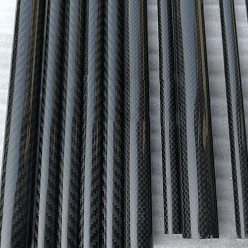 2pcs 20x18/21x19/22x20/22x21/22x18/23x21/24x22/25x22/26x22/26x24/30x29mm Twill Glossy 3K Carbon Fiber Tube pipe Length 500mm
