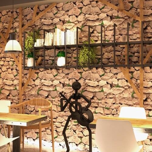 Beibehang 3D simulation stone rock wallpaper Featured Hotel clothing store bar KTV realistic stone stone brick 3d wallpaper roll