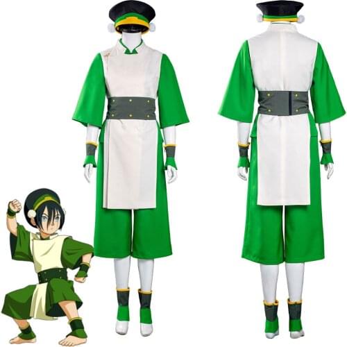 Anime Avatar: The Last Airbender Toph heng fang Cosplay Costume Vest Pant Outfit Halloween Carnival Suit Christmas gift for girl