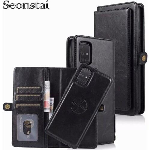Luxury Detachable Leather Case for Samsung Galaxy A10 A20 A30 A40 A50 s A70 A51 Mujer Wallet Magnetic Phone Back Retro Card Slot