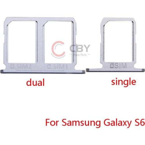 Sim Tray Holder For Samsung Galaxy S6 Edge G920 G925 SIM Card Tray Slot Holder Adapter Socket Repair Parts