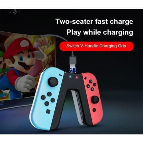 New Grip Handle Charging Dock Station For NS-Switch Charger Chargeable Stand Holder For Nintend Switch Handle Bracket