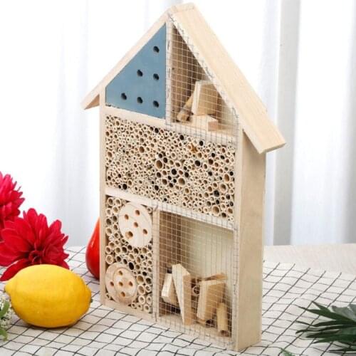 Natural Wooden Insect House Hotel Bee House Hive Habitat for Ladybugs Ladybirds lacewings Butterfly Mason for Outdoor or P31E
