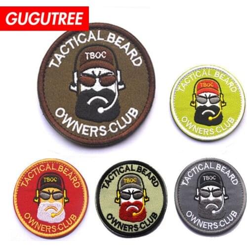 GUGUTREE embroidery HOOK&LOOP alphabet letter patches army patches badges applique patches for clothing AD-69