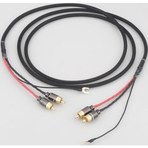Hi End Audio RCA Cable of Independent Shielded Signal Line Of LP Vinyl Record Player Amplifier Chassis Gold Plated Connector