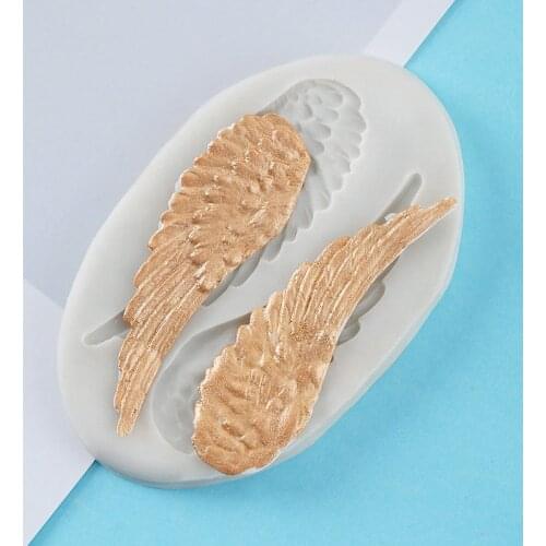 Angel Wings Keychain Molds Feather Epoxy Resin Jewelries Making Tools DIY Wing Shaped Sugar Cake Chocolate Baking Silicone Tool