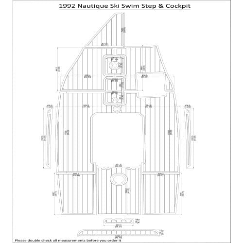 1992 Nautique Ski Swim Step & Cockpit Pad Boat EVA Teak Decking 1/4" 6mm
